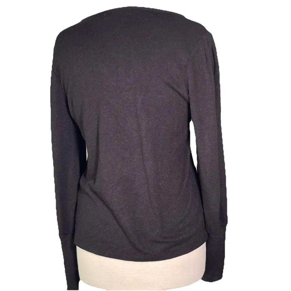 Madewell Women’s Brushed Puff Sleeve Sweater Top Black Size Medium